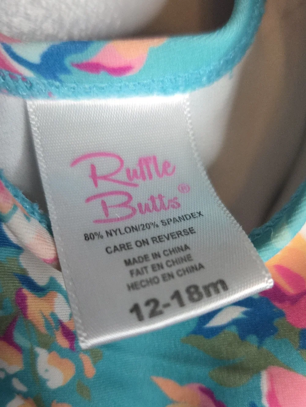 Ruffle Butts Size 12-18m Floral Swimsuit Fancy ME Floral Green Pink Floral